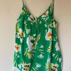 Patagonia Green Floral Spaghetti Strap Top
